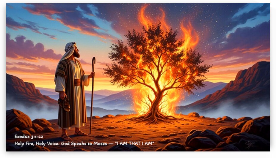 Holy Fire Holy Voice: I AM THAT I AM God speaks to Moses. Exodus 3:1-22 by DR Mustain by DR Mustain