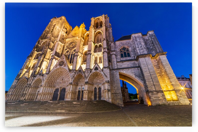 Cathedral in Bourges at nightfall by Willy Mobilo