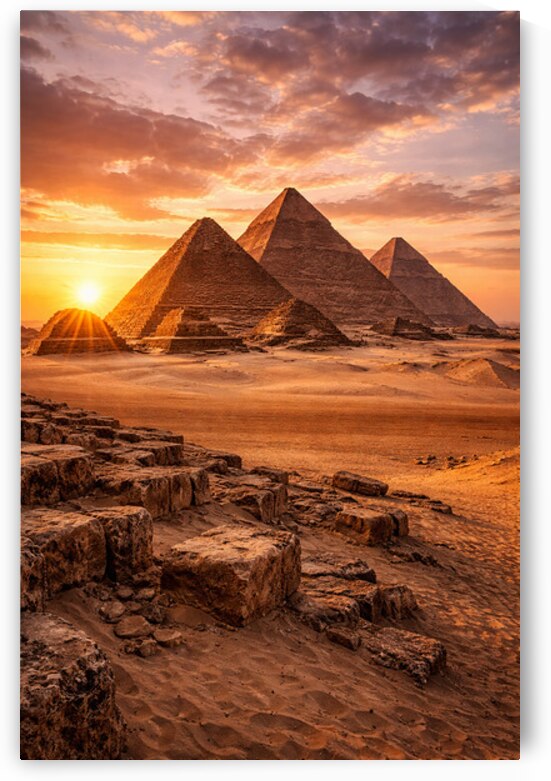  Great Pyramids of Giza at Golden Hour – Timeless Wonder of Ancient Egypt by Zeinhem Elsaree