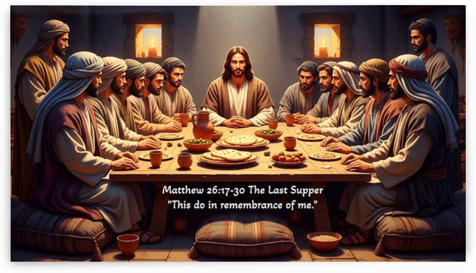 The Last Supper. This do in remembrance of me. Matthew 26:17-30 by DR Mustain by DR Mustain