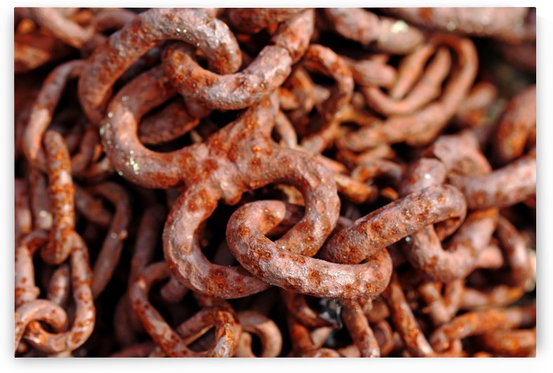 Rusty Chain Abstract by Deb Oppermann