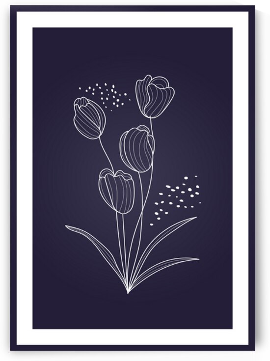 Modern flowers line art. b by Towseef Dar