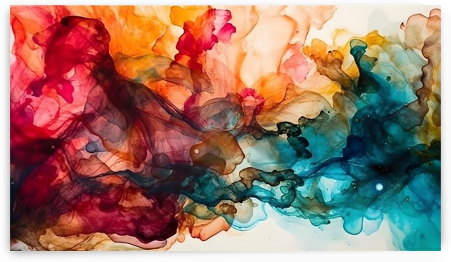 Multicolor ink on white background  by Towseef Dar