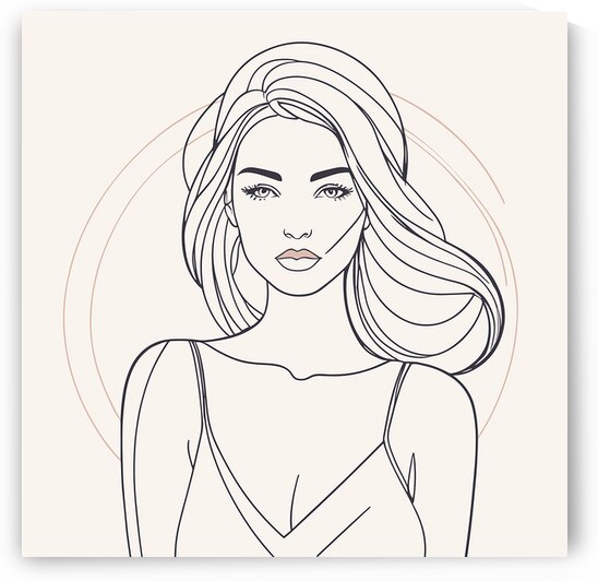 Modern Woman line art by Towseef Dar