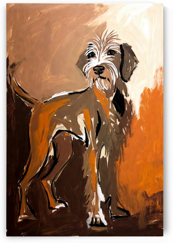 Abstract Wirehaired Pointing Griffon Painting by Chris Butler