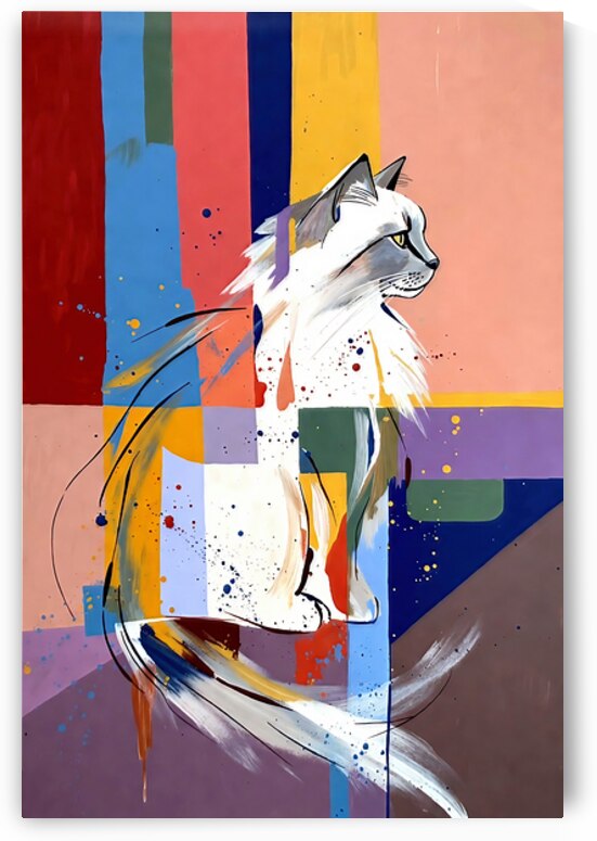 Ragdoll Cat Abstract Geometric Pop Art by Chris Butler