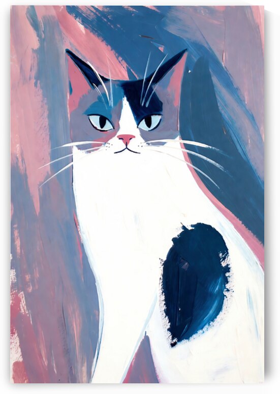 Sleek Blue and Pink Ragdoll Cat Portrait Art by Chris Butler