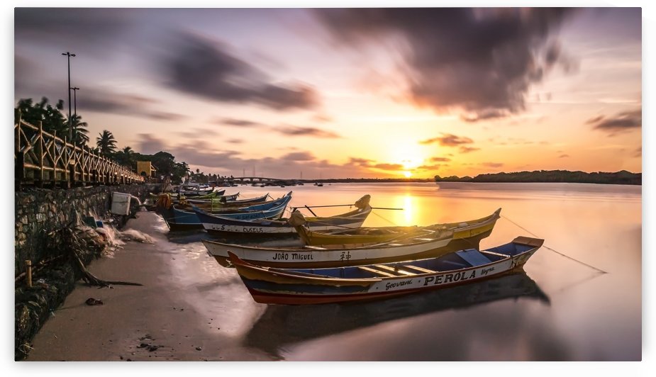 Sunset on the river by Carol Assis