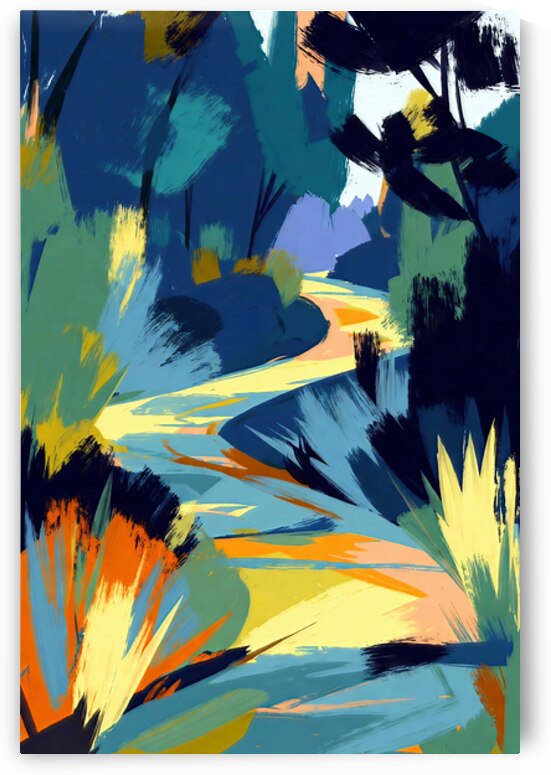 Abstract Nature Trail - Bold Brushstroke Forest Landscape by Chris Butler