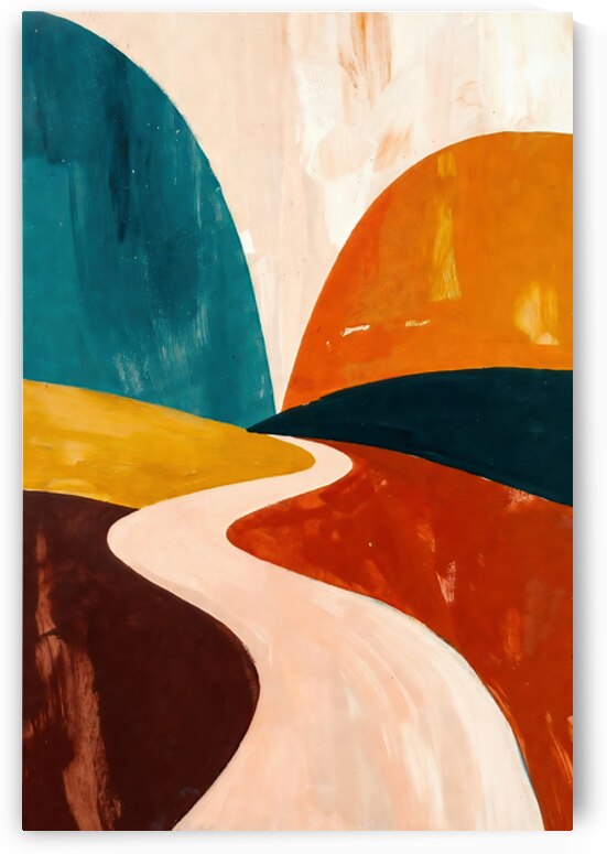 Abstract Landscape Path - Modern Minimalist Nature Trail Hiking Art by Chris Butler