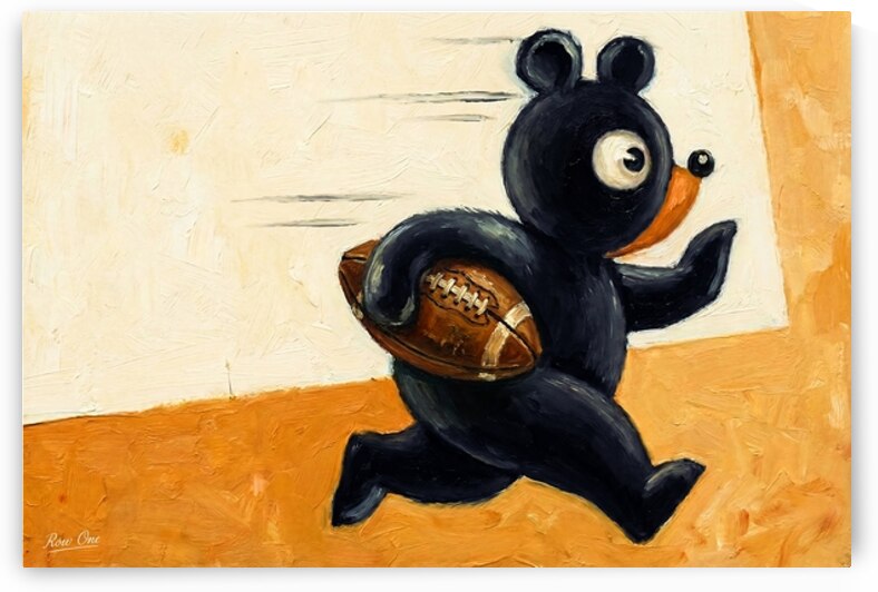 1940s Chicago Bears Football Cartoon Art Remix by Row One Brand