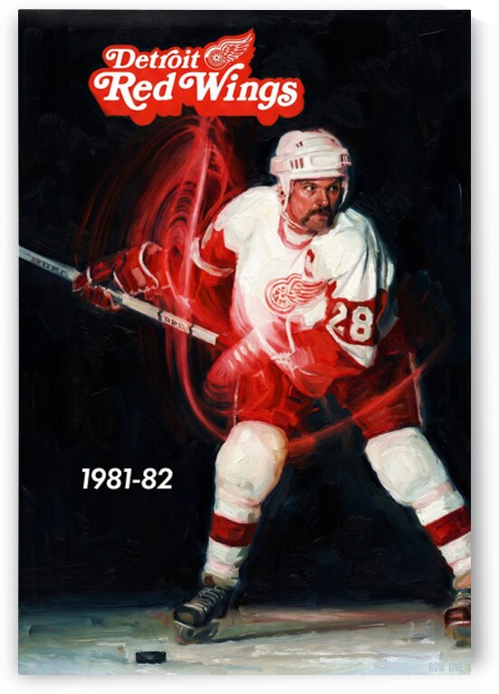 1981 Detroit Red Wings Hockey Art by Row One Brand