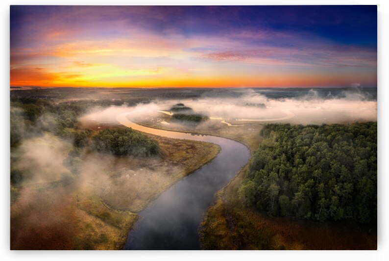 Misty Morning Over the Sheepscot by Rick Berk