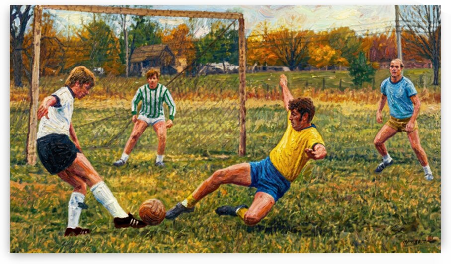 1970s Retro Soccer Art by Row One Brand