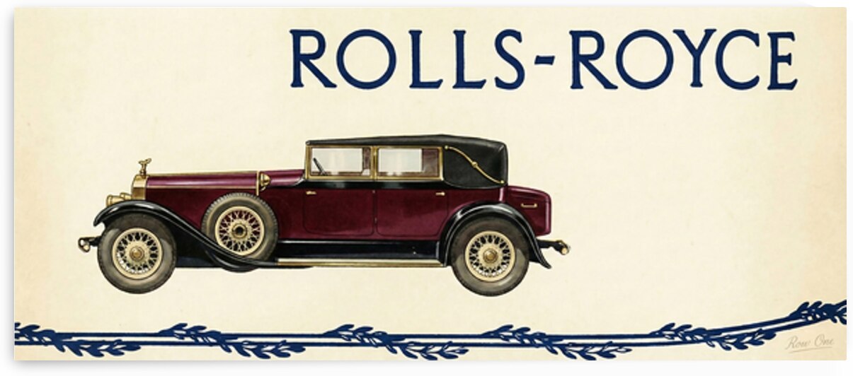 1920s Rolls Royce Art Remix by Row One Brand