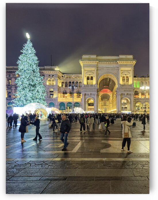 Milan. Italy. Milans Galleria Vittorio Emanuele II illuminated  by Marco Brivio