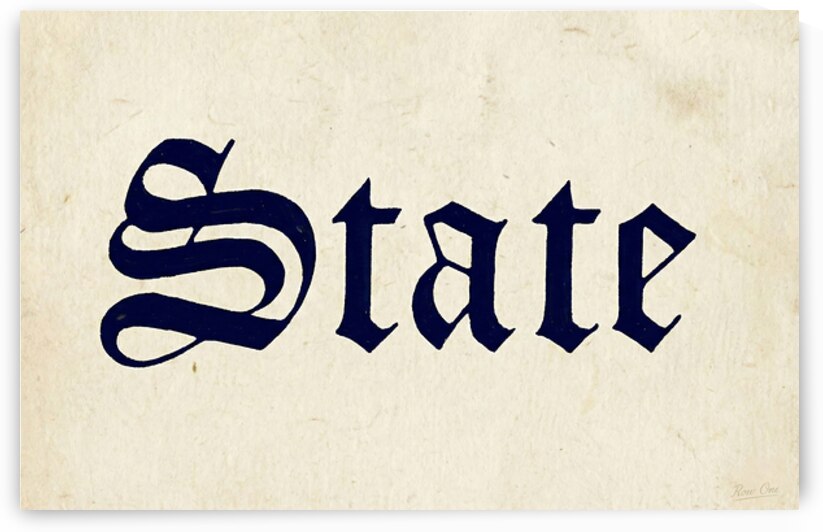 Early 1900s State Typography Art by Row One Brand