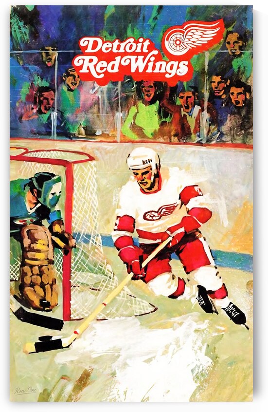 1980 Detroit Red Wings Hockey Art by Row One Brand