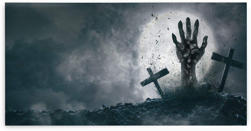 Zombie hand on full moon by Towseef Dar