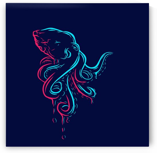 Octopus Line Pop Art by Towseef Dar