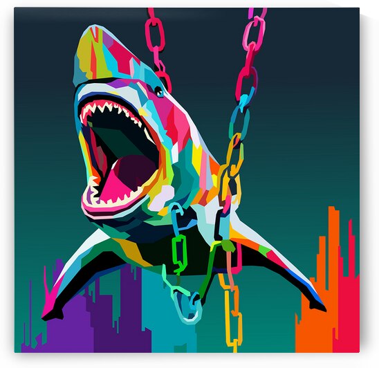 Shark in the chain pop art by Towseef Dar
