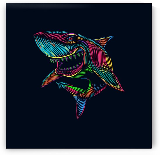 Shark line pop art by Towseef Dar