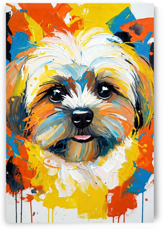 Vibrant Shih Tzu Portrait - Abstract Colorful Dog Pop Art by Chris Butler