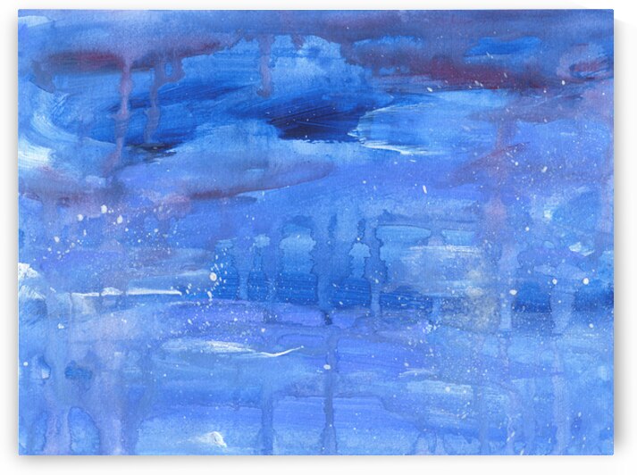 Storm over the ocean abstract acrylic painting by Karen Kaspar