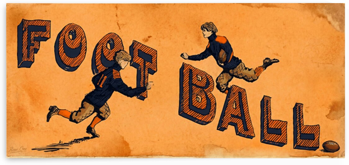 Early 1900s Illinois Football Art Remix by Row One Brand
