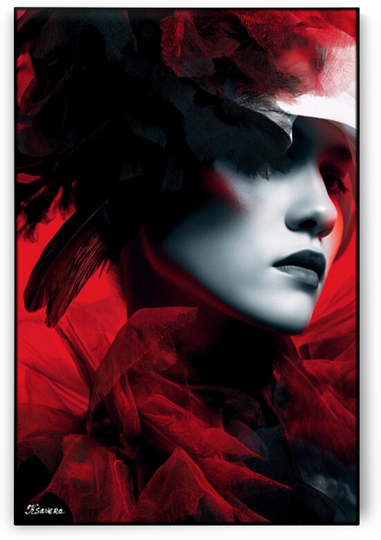 Lady in red FA 25 2x3 605 by Ksavera ART