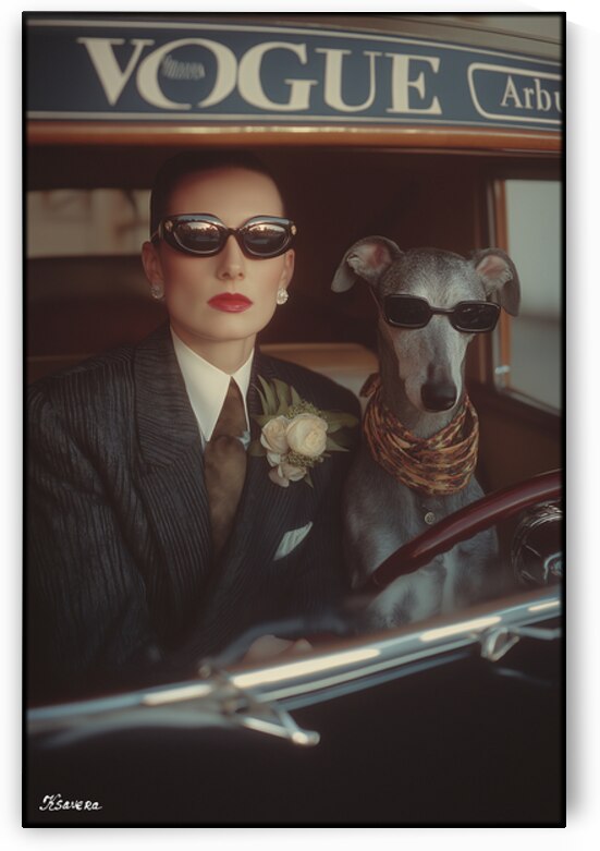 Lady with dog FA 25 2x3 587 by Ksavera ART