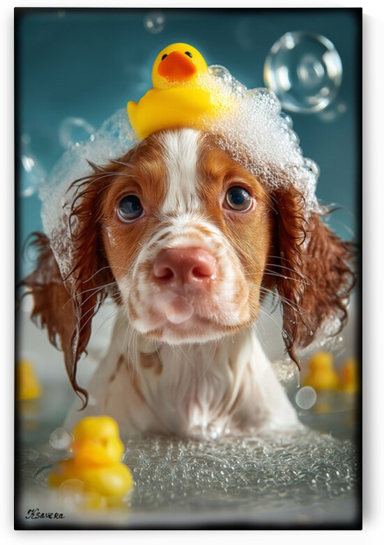 baby taking bath FA 25 2x3 686 by Ksavera ART