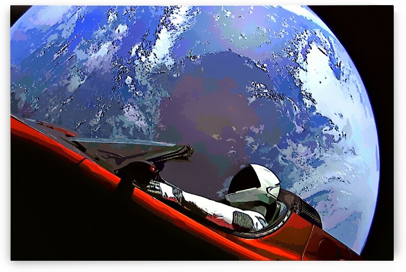 StarMan in Tesla Above Planet Earth by Bill Swartwout Photography