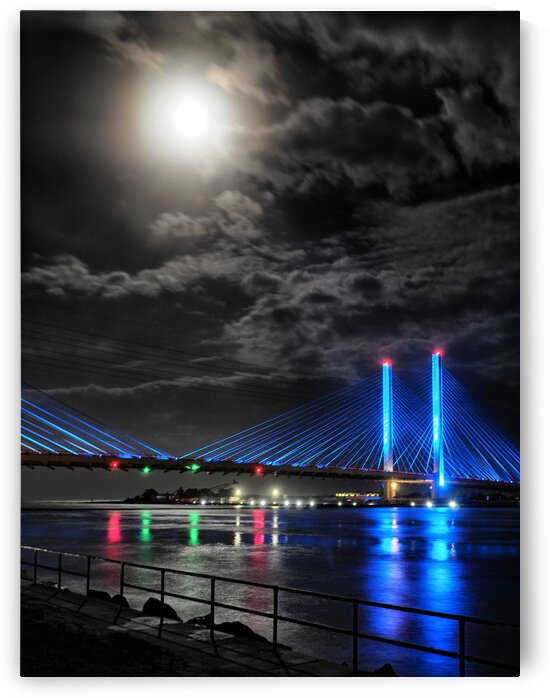 Blood Moon over the Indian River Bridge by Bill Swartwout Photography