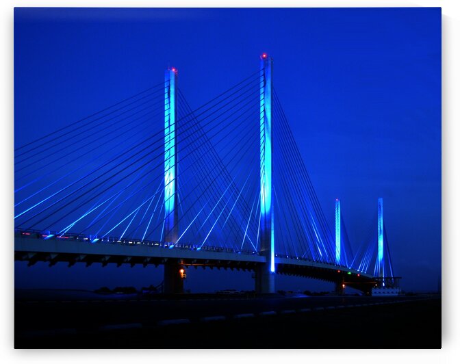 Indian River Bridge Night View by Bill Swartwout Photography