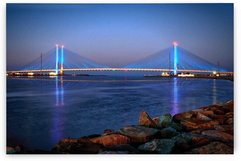 Indian River Bridge Twilight Reflection by Bill Swartwout Photography