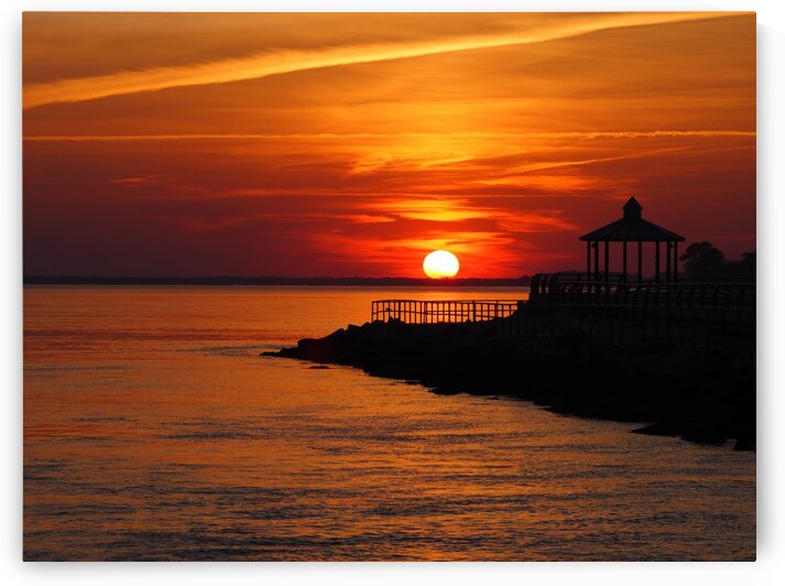 Sunset Over Indian River Inlet And Bay by Bill Swartwout Photography