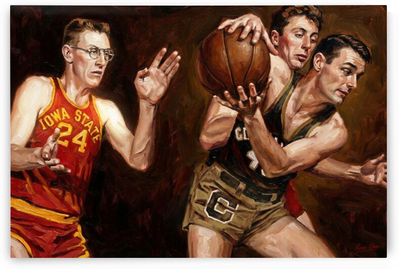1950s Iowa State Basketball Art by Row One Brand