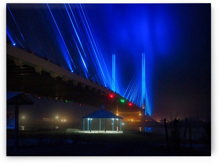 Foggy Night at the Indian River Bridge by Bill Swartwout Photography