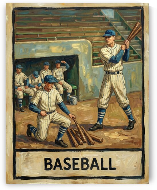 Early 1900s Baseball Dugout Art by Row One Brand