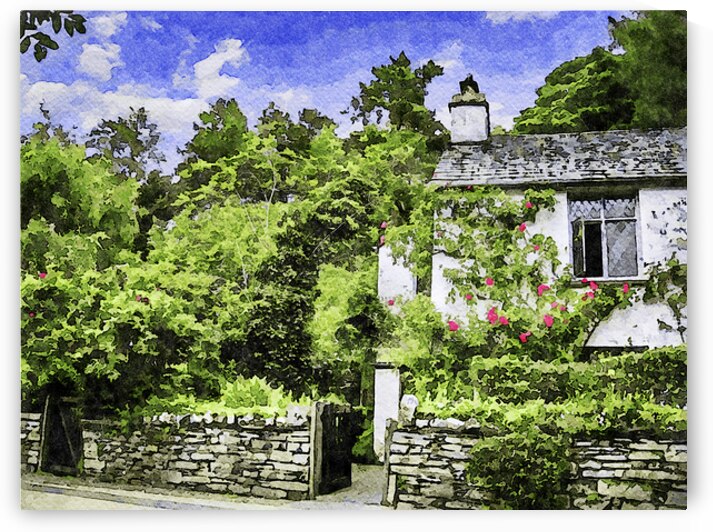 Lake District Cottage Garden – Watercolor Charm by Gestalt Imagery