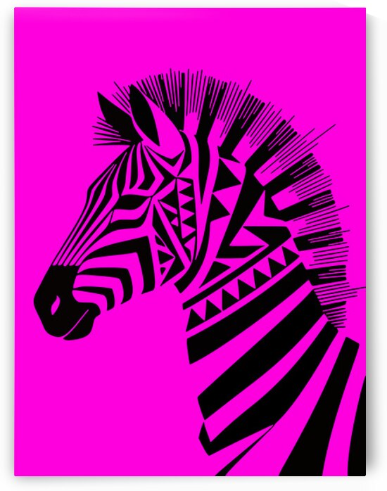 Magenta Vector Zebra by Sumer Paintings