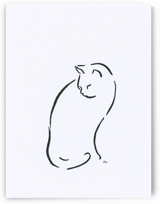 Pondering cat by Karen Kaspar