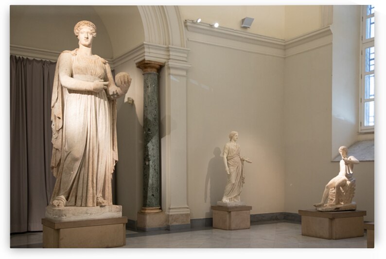 Marble Statue Gallery inside the Naples Archaeological Museum I by Paolo Modena