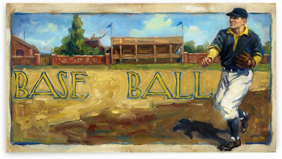 Early 1900s Michigan Wolverines Baseball Art Remix by Row One Brand