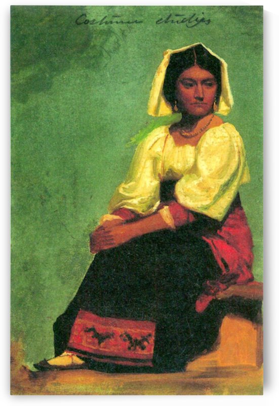 Costume study of a seated woman by Bierstadt