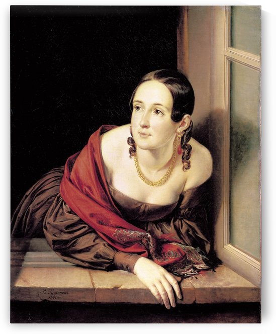 Woman at the window by Vasily Tropinin