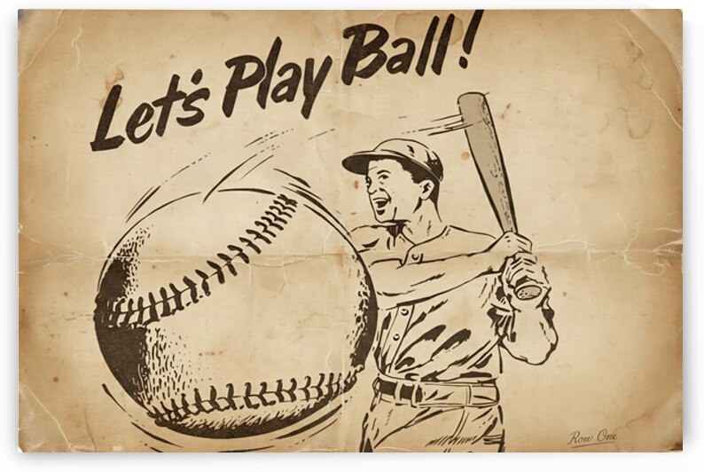 1954 Lets Play Ball Baseball Art by Row One Brand