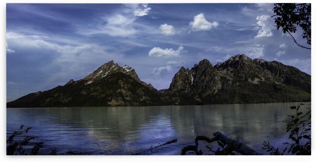 1.0 tetons jenny lake dawn pano Resize 48 in sky by William McChesney