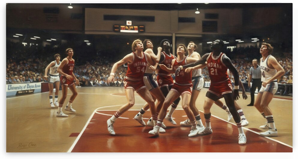 1975 Kentucky vs. Indiana NCAA Tourney Basketball Art by Row One Brand